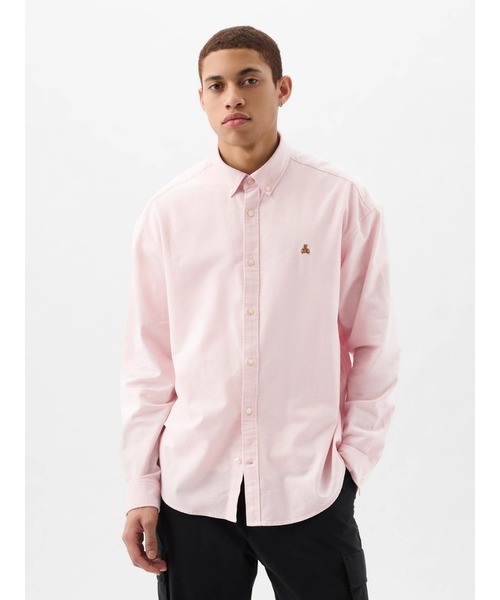 GAP（ギャップ）の「オックスフォード ブラナンベア ビッグシャツ（ユニセックス）（シャツ/ブラウス・メンズ・ネイビー/ライトブルー/グリーン/コーラル/ホワイト/カーキ/ピンク/パープル/ライトグレー/ブルー系その他/ホワイト系その他/チャコールグレー・L/XL/S/XS/M）」の11枚目の写真
