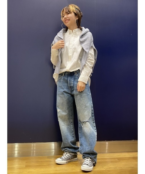 GAP（ギャップ）の「オックスフォード ブラナンベア ビッグシャツ（ユニセックス）（シャツ/ブラウス・メンズ・ネイビー/ライトブルー/グリーン/コーラル/ホワイト/カーキ/ピンク/パープル/ライトグレー/ブルー系その他/ホワイト系その他/チャコールグレー・L/XL/S/XS/M）」の14枚目の写真