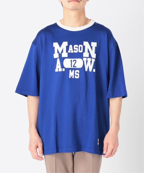 417 EDIFICE（フォーワンセブンエディフィス）の「◆MASON ロゴゲームTシャツ（Tシャツ/カットソー・メンズ・ホワイト/ブラック/ブルー/グリーン・MEDIUM/LARGE）」の6枚目の写真