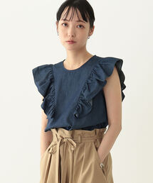 BeAMS DOT | 【WEB限定】BeAMS DOT / デニム フリルブラウス(シャツ/ブラウス)
