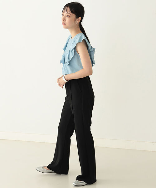 BeAMS DOT(ビームスドット)の「【WEB限定】BeAMS DOT / デニム フリルブラウス(シャツ/ブラウス・レディース・インディゴブルー/ライトブルー・FREE)」の3枚目の写真