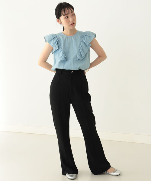 BeAMS DOT(ビームスドット)の「【WEB限定】BeAMS DOT / デニム フリルブラウス(シャツ/ブラウス・レディース・インディゴブルー/ライトブルー・FREE)」の9枚目の写真