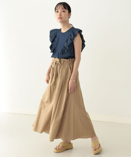 BeAMS DOT(ビームスドット)の「【WEB限定】BeAMS DOT / デニム フリルブラウス(シャツ/ブラウス・レディース・インディゴブルー/ライトブルー・FREE)」の5枚目の写真