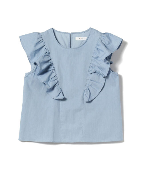 BeAMS DOT(ビームスドット)の「【WEB限定】BeAMS DOT / デニム フリルブラウス(シャツ/ブラウス・レディース・インディゴブルー/ライトブルー・FREE)」の12枚目の写真