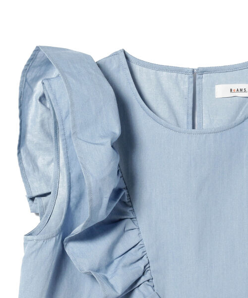 BeAMS DOT(ビームスドット)の「【WEB限定】BeAMS DOT / デニム フリルブラウス(シャツ/ブラウス・レディース・インディゴブルー/ライトブルー・FREE)」の10枚目の写真