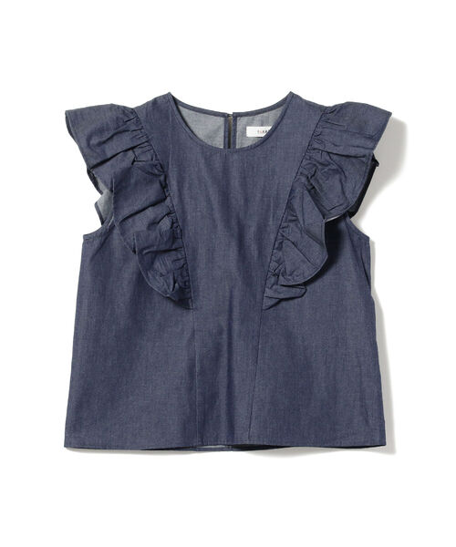 BeAMS DOT(ビームスドット)の「【WEB限定】BeAMS DOT / デニム フリルブラウス(シャツ/ブラウス・レディース・インディゴブルー/ライトブルー・FREE)」の14枚目の写真