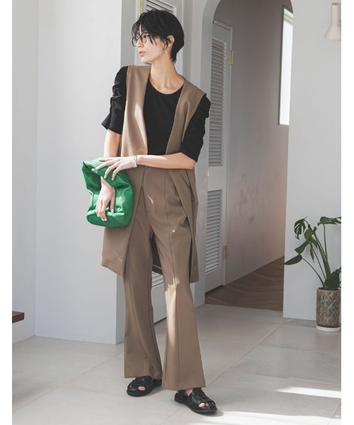 Re:EDIT（リエディ）の「[神山まりあさん着用]無地orボーダーテレコリブパワショルトップス（Tシャツ/カットソー・レディース・ブラック/オフホワイト/ホワイト系その他・MEDIUM）」の5枚目の写真