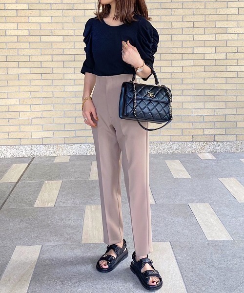 Re:EDIT（リエディ）の「[神山まりあさん着用]無地orボーダーテレコリブパワショルトップス（Tシャツ/カットソー・レディース・ブラック/オフホワイト/ホワイト系その他・MEDIUM）」の13枚目の写真