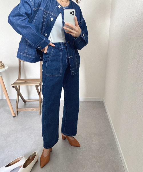 ISOOK(アイスー)の「Baker denim pants / ベイカーデニムパンツ(mako select)(デニムパンツ・レディース・インディゴブルー・S/M)」の9枚目の写真