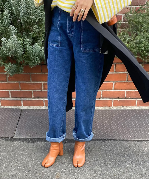 ISOOK(アイスー)の「Baker denim pants / ベイカーデニムパンツ(mako select)(デニムパンツ・レディース・インディゴブルー・S/M)」の6枚目の写真