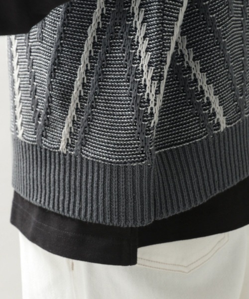 RAGEBLUE（レイジブルー）の「ジガラVネックニットベスト（ベスト・メンズ・グレー/ブルー・MEDIUM/LARGE）」の17枚目の写真