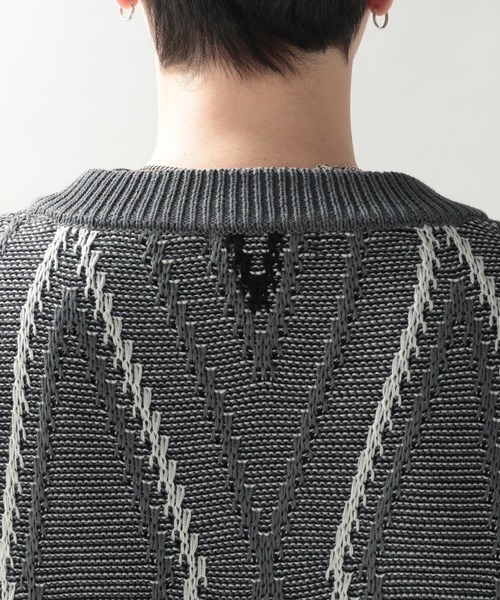 RAGEBLUE（レイジブルー）の「ジガラVネックニットベスト（ベスト・メンズ・グレー/ブルー・MEDIUM/LARGE）」の19枚目の写真