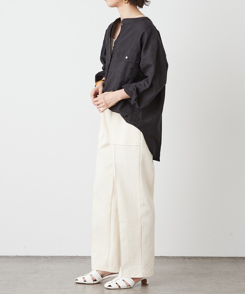 Omekashi（オメカシ）の「リネンプルオーバーシャツ（シャツ/ブラウス・レディース・ブラック/オフホワイト/ピンク・FREE）」の18枚目の写真