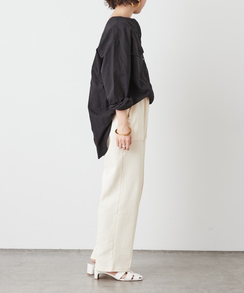 Omekashi（オメカシ）の「リネンプルオーバーシャツ（シャツ/ブラウス・レディース・ブラック/オフホワイト/ピンク・FREE）」の21枚目の写真