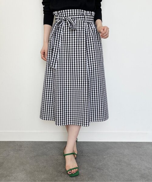 UNTITLED（アンタイトル）の「◆イージーケア ベルト付フレアスカート【洗える】（スカート・レディース・ブラック系1/ネイビー系2・42/01/44/00/04/48/02/03）」の2枚目の写真