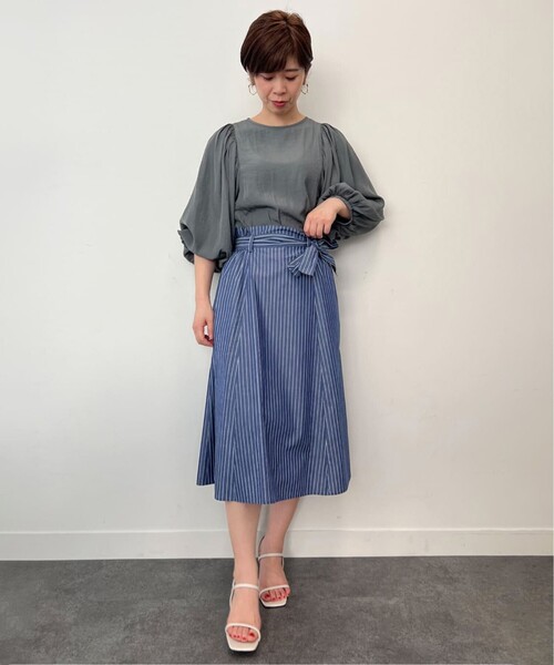 UNTITLED（アンタイトル）の「◆イージーケア ベルト付フレアスカート【洗える】（スカート・レディース・ブラック系1/ネイビー系2・42/01/44/00/04/48/02/03）」の19枚目の写真