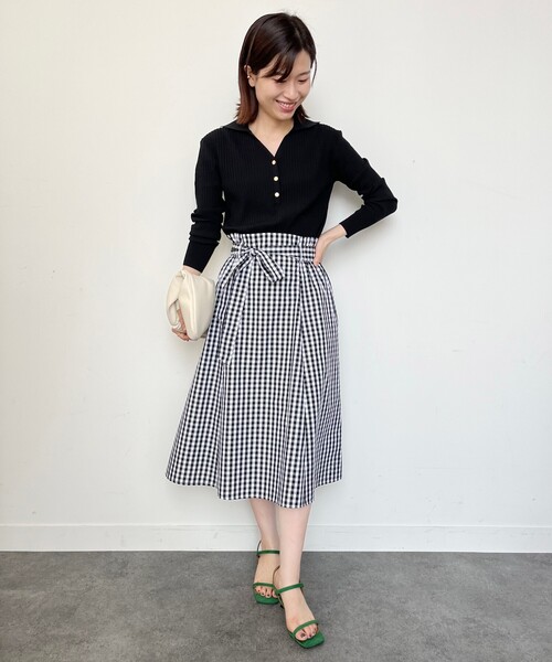 UNTITLED（アンタイトル）の「◆イージーケア ベルト付フレアスカート【洗える】（スカート・レディース・ブラック系1/ネイビー系2・42/01/44/00/04/48/02/03）」の20枚目の写真