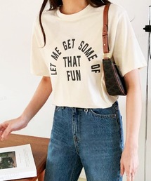 LET MEレタリング半袖Tシャツ