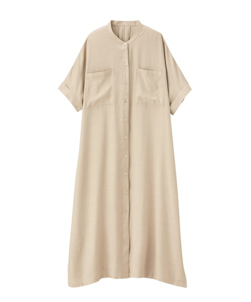 GeeRA（ジーラ）の「バンドカラー半袖シャツワンピース（シャツワンピース・レディース・モカ/サンドグレー/ストライプ・M/L）」の22枚目の写真