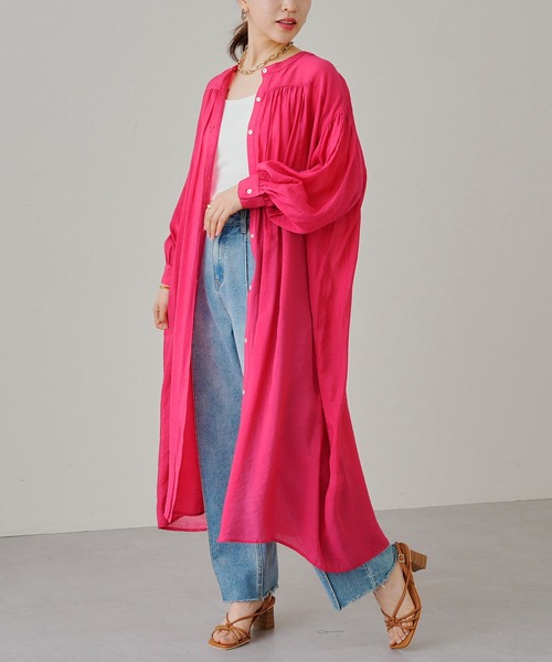 prose verse（プロズヴェール）の「シアーローンシャツワンピース（ワンピース・レディース・ブラック/ピンク/ブルー・MEDIUM）」の3枚目の写真