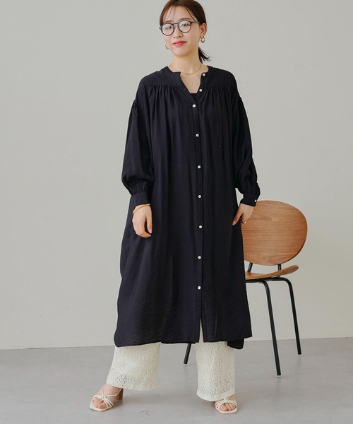 prose verse（プロズヴェール）の「シアーローンシャツワンピース（ワンピース・レディース・ブラック/ピンク/ブルー・MEDIUM）」の4枚目の写真