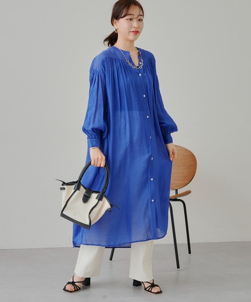 prose verse（プロズヴェール）の「シアーローンシャツワンピース（ワンピース・レディース・ブラック/ピンク/ブルー・MEDIUM）」の14枚目の写真