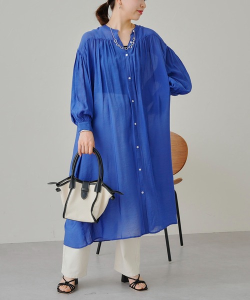 prose verse（プロズヴェール）の「シアーローンシャツワンピース（ワンピース・レディース・ブラック/ピンク/ブルー・MEDIUM）」の10枚目の写真