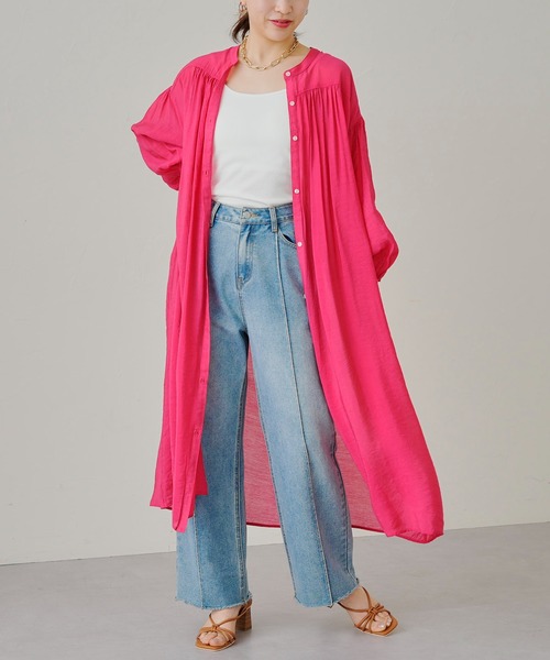 prose verse（プロズヴェール）の「シアーローンシャツワンピース（ワンピース・レディース・ブラック/ピンク/ブルー・MEDIUM）」の8枚目の写真