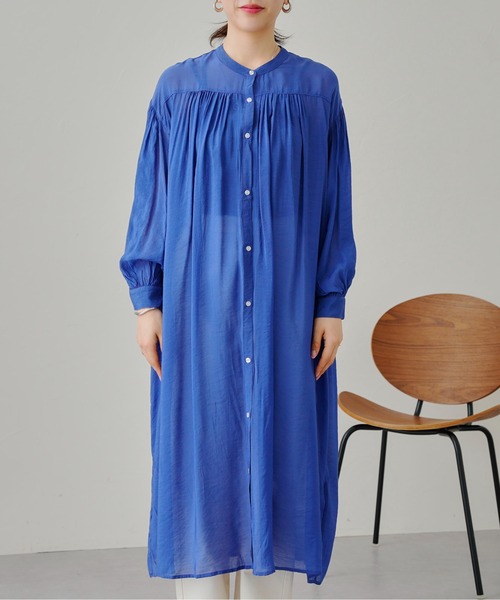 prose verse（プロズヴェール）の「シアーローンシャツワンピース（ワンピース・レディース・ブラック/ピンク/ブルー・MEDIUM）」の5枚目の写真