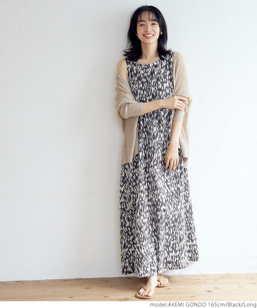 coca（coca）（コカ）の「ペインティングノースリーブワンピース（ワンピース・レディース・ブラック・SHORT/LONG）」の8枚目の写真