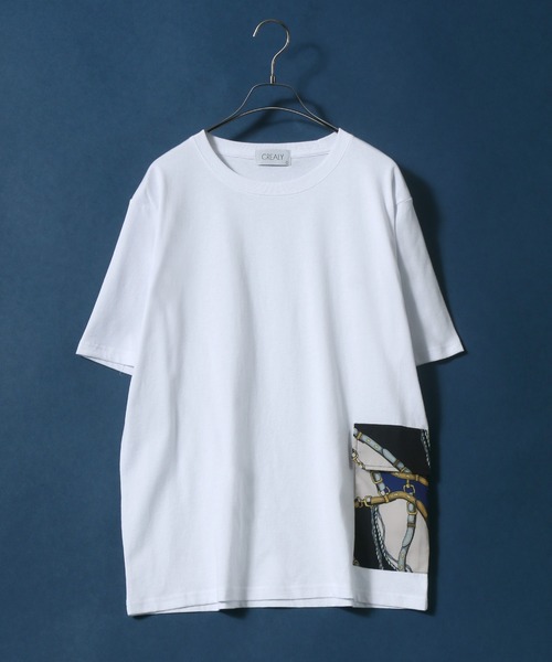 ANPAS(アンパス)の「Total Pattern Print Side Pocket T-Shirt/総柄 サイドポケット Tシャツ(Tシャツ/カットソー・メンズ・ホワイト/ブラック/ホワイト系その他/ブラック系その他/ホワイト系その他2/ホワイト系その他3/ブラック系その他2/ブラック系その他3・LL/M/L)」の4枚目の写真