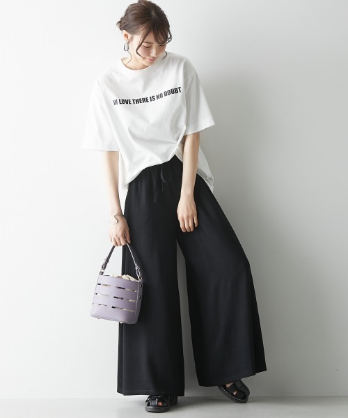 miclat（ミクラ）の「大きいサイズ ワイドフレアパンツ（ゆったりヒップ）（その他パンツ・レディース・ブラック/ベージュ系・LL/3L/4L/5L/L/6L）」の4枚目の写真