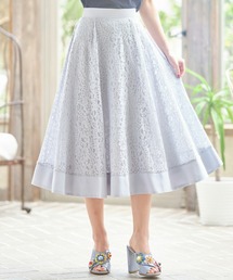 tocco closet | 切り替えフラワーレースフレアスカート(スカート)