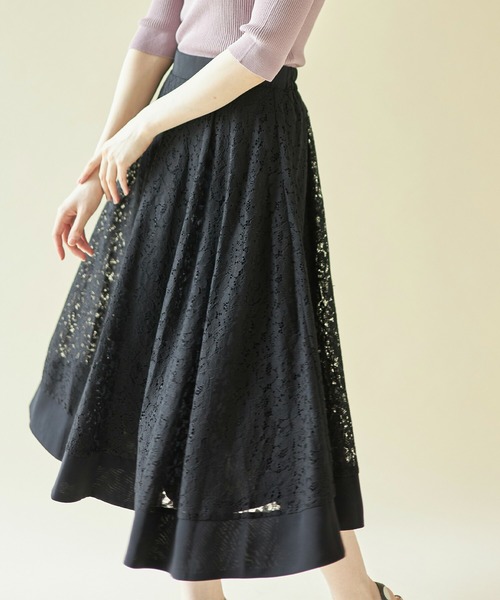 tocco closet（トッコ　クローゼット）の「切り替えフラワーレースフレアスカート（スカート・レディース・ホワイト/ブラック/ネイビー/ピンク系その他/ブルー系その他・M）」の14枚目の写真
