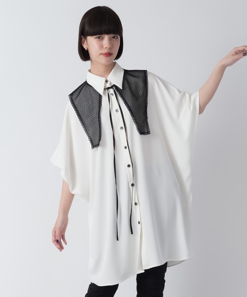 La SRIC（ラスリック）の「La SRIC / ドットチュールカラーBL（シャツ/ブラウス・レディース・オフホワイト/ライム・38）」の13枚目の写真