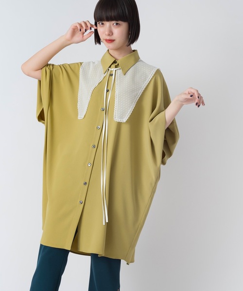 La SRIC（ラスリック）の「La SRIC / ドットチュールカラーBL（シャツ/ブラウス・レディース・オフホワイト/ライム・38）」の22枚目の写真