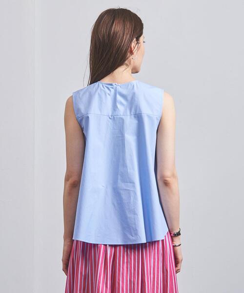 UNITED ARROWS◆ノースリーブブラウス/--/ナイロン/WHT/無地/1516-299-1487 UNITED ARROWS(ユナイテッドアローズ) / ノースリーブブラウス