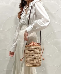 Samantha Thavasa | フリル ラフィア巾着ショルダーバッグ(ショルダーバッグ)