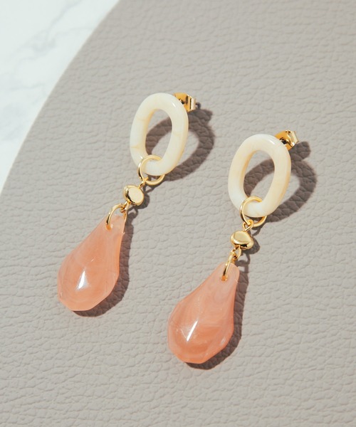 COLOR TOKYO ACCESSORIES（カラートウキョウアクセサリー）の「ストーン+リングアクリルピアス（ピアス（両耳用）・レディース・クリア/Black/Beige/White・FREE）」の4枚目の写真