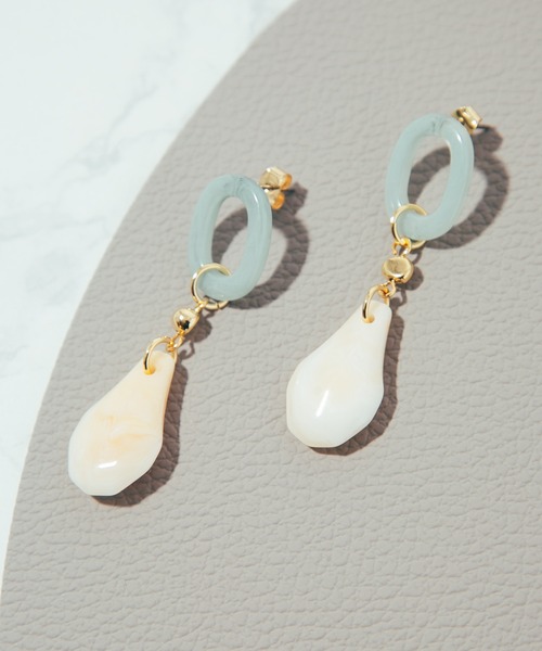 COLOR TOKYO ACCESSORIES（カラートウキョウアクセサリー）の「ストーン+リングアクリルピアス（ピアス（両耳用）・レディース・クリア/Black/Beige/White・FREE）」の12枚目の写真