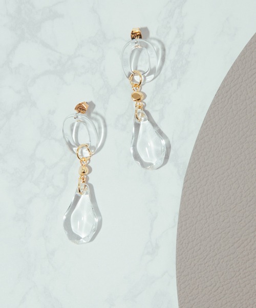 COLOR TOKYO ACCESSORIES（カラートウキョウアクセサリー）の「ストーン+リングアクリルピアス（ピアス（両耳用）・レディース・クリア/Black/Beige/White・FREE）」の8枚目の写真