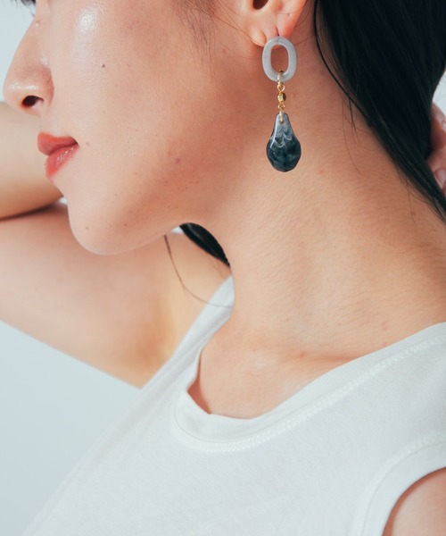 COLOR TOKYO ACCESSORIES（カラートウキョウアクセサリー）の「ストーン+リングアクリルピアス（ピアス（両耳用）・レディース・クリア/Black/Beige/White・FREE）」の20枚目の写真