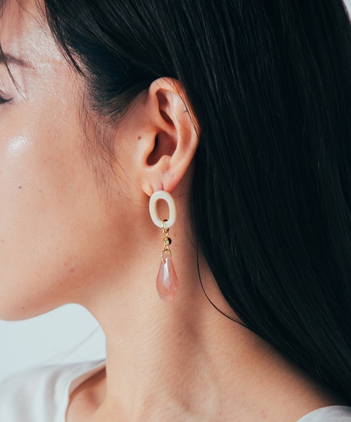 COLOR TOKYO ACCESSORIES（カラートウキョウアクセサリー）の「ストーン+リングアクリルピアス（ピアス（両耳用）・レディース・クリア/Black/Beige/White・FREE）」の22枚目の写真