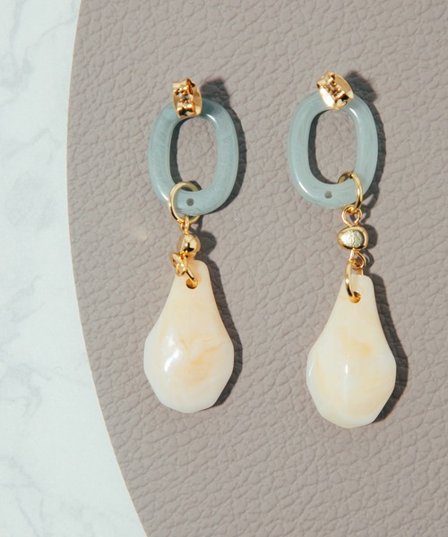 COLOR TOKYO ACCESSORIES（カラートウキョウアクセサリー）の「ストーン+リングアクリルピアス（ピアス（両耳用）・レディース・クリア/Black/Beige/White・FREE）」の13枚目の写真