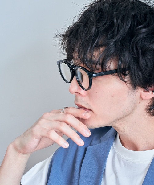 RAGEBLUE（レイジブルー）の「ボストンガタメガネ（メガネ・メンズ・ブラック/ダークブラウン・FREE）」の5枚目の写真