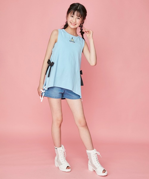 JENNI love(ジェニィラブ)の「レースアップデニムショーパン(デニムパンツ・キッズ・ブルー/サックスブルー・150cm/130cm/160cm/140cm)」の5枚目の写真