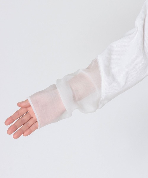 CHIGNON(シニヨン)の「【CHIGNON/シニヨン】袖シアーカットソープルオーバー(Tシャツ/カットソー・レディース・チャコールグレー/パープル/ホワイト/ブルー・38)」の13枚目の写真