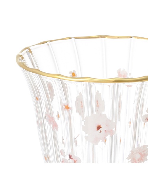 セール】フラワーフリル ガラスマグ ホワイト（グラス/マグカップ