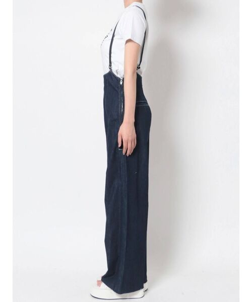 EMODA（エモダ）の「デニムナローサロペット（サロペット/オーバーオール・レディース・インディゴブルー/ブラック/アイボリー・FREE）」の4枚目の写真