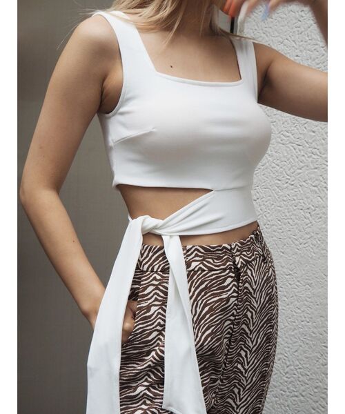 EVRIS（エヴリス）の「サイドリボンビスチェ（Tシャツ/カットソー・レディース・ホワイト/ブラック/パープル・FREE）」の13枚目の写真